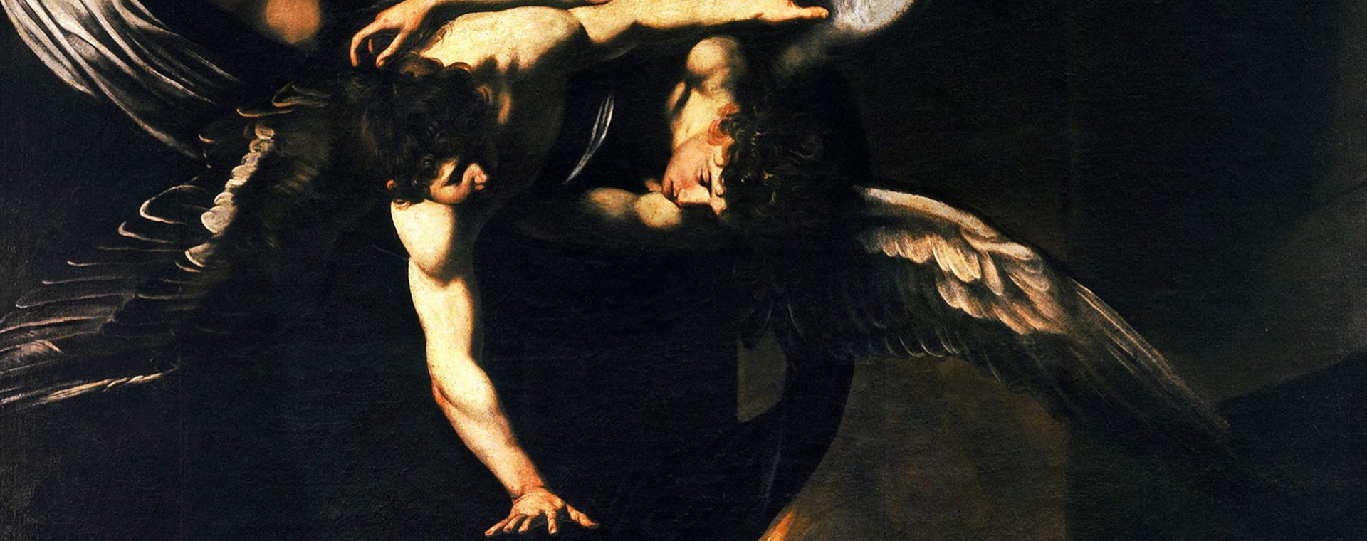Angeli delle "Sette opere di misericordia" di Caravaggio (Michelangelo Merisi). Foto sul blog di viaggi "Nerd in Spalla: viaggiatori poco seri" dedicato al pop culture tourism