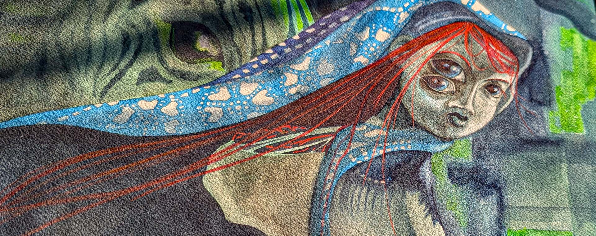 Illustrazioni originali di Marco Furlotti per "La ricerca onirica dello sconosciuto Kadath" di H.P. Lovecraft. Foto di Nerd in Spalla.