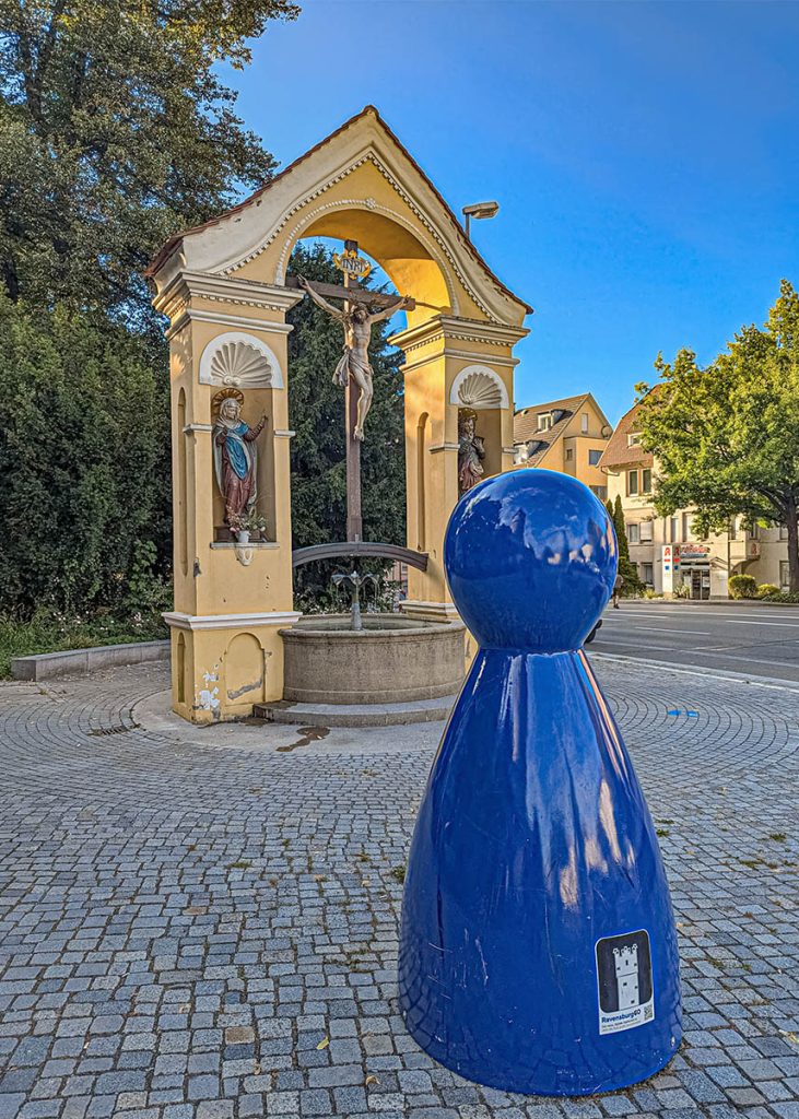 Una pedina da gioco a Ravensburg in Germania. Foto sul blog di viaggi "Nerd in Spalla: viaggiatori poco seri"