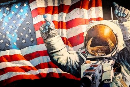 Murales realizzato da Alan Bean, quarto uomo sulla luna, allo Space Center di Houston. Foto sul blog di viaggi dedicato alla pop-culture "Nerd in Spalla: viaggiatori poco seri"